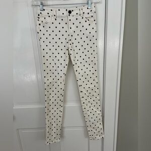 Alice & Olivia by Stacey Bendet Polkadot White Black Polkadot Skinny Jeans